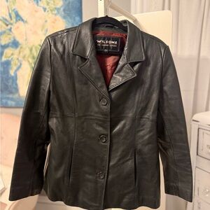 Vintage leather blazer jacket Y2K Large